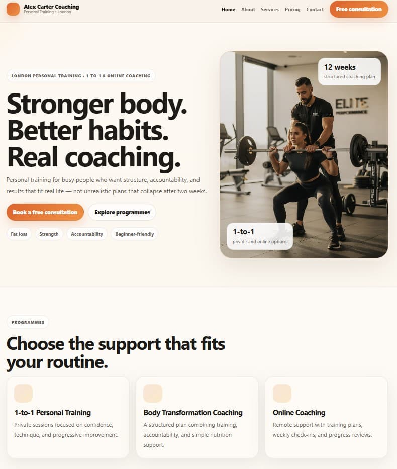 Personal Trainer Demo preview